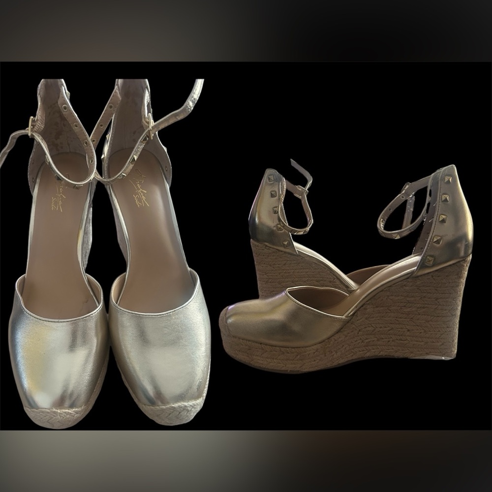 Thalia Sodi Gold Espadrille Wedges